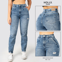 Cargar imagen en el visor de la galería, MOM JEANS TIRO ALTO MUJER 1301
