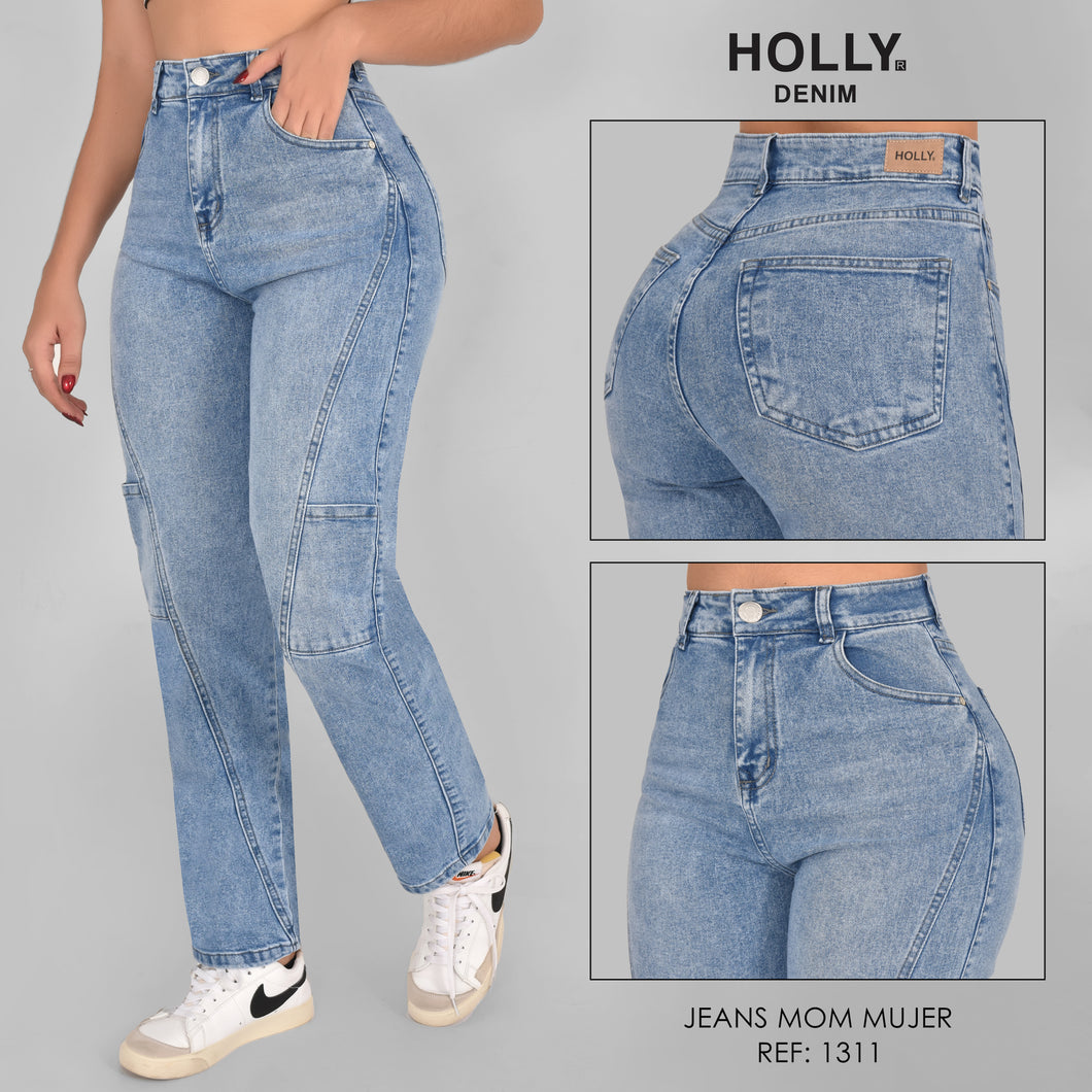 MOM JEANS TIRO ALTO MUJER 1311