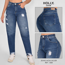 Cargar imagen en el visor de la galería, MOM JEANS TIRO ALTO MUJER 1308
