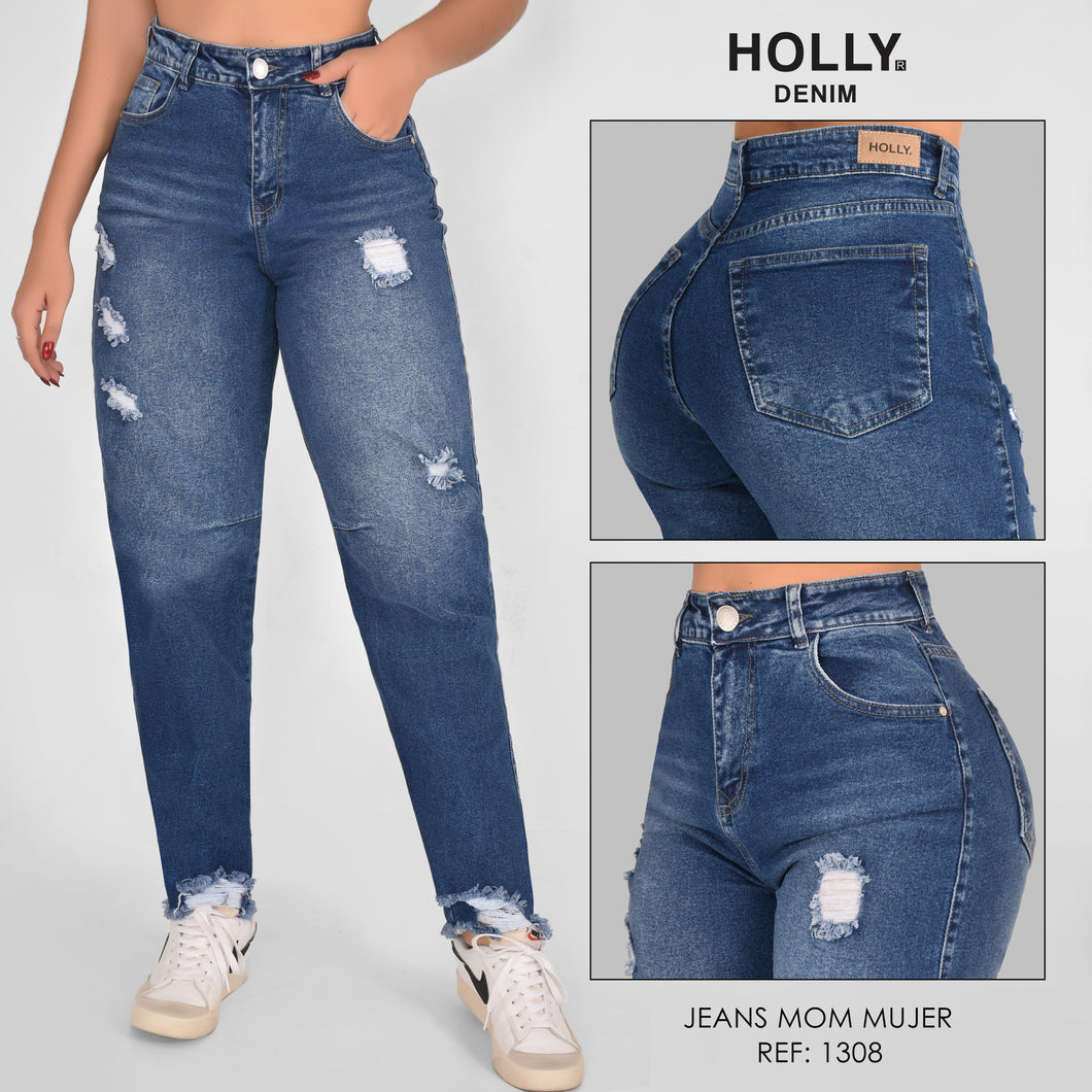 MOM JEANS TIRO ALTO MUJER 1308