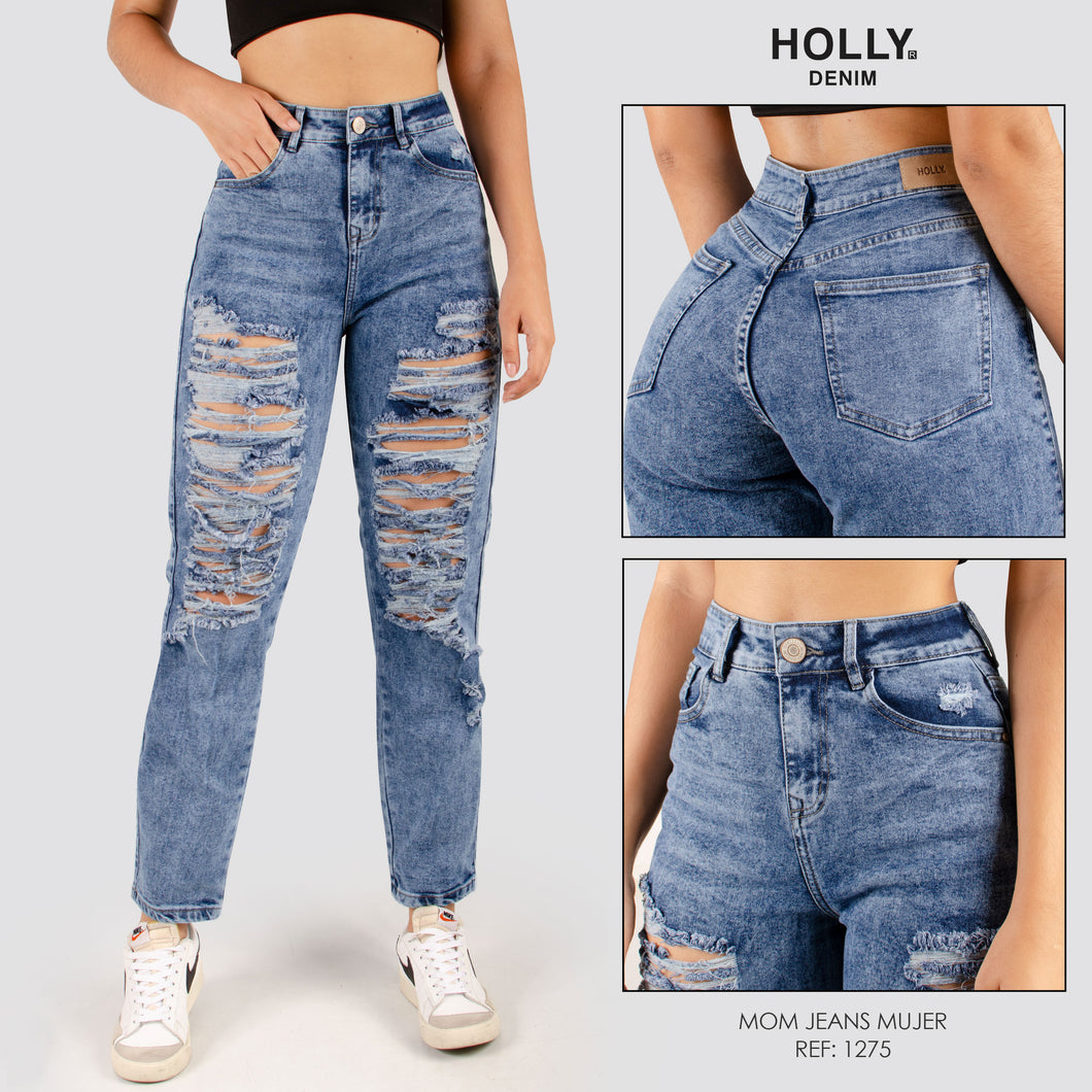 MOM JEANS TIRO ALTO MUJER 1275