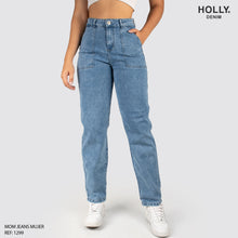 Cargar imagen en el visor de la galería, MOM JEANS TIRO ALTO MUJER 1299
