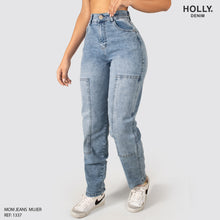 Cargar imagen en el visor de la galería, MOM JEANS TIRO ALTO MUJER 1337
