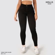 Cargar imagen en el visor de la galería, JEANS SKINNY NEGRO TIRO ALTO MUJER 1176
