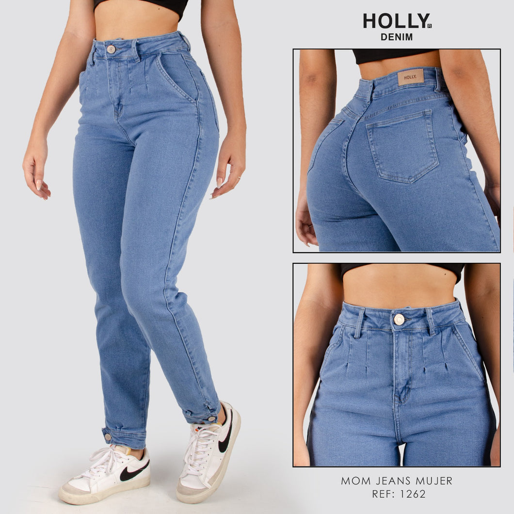 MOM JEANS TIRO ALTO MUJER 1262