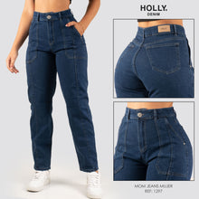 Cargar imagen en el visor de la galería, MOM JEANS TIRO ALTO MUJER 1297
