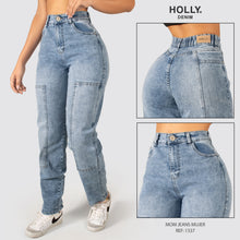 Cargar imagen en el visor de la galería, MOM JEANS TIRO ALTO MUJER 1337
