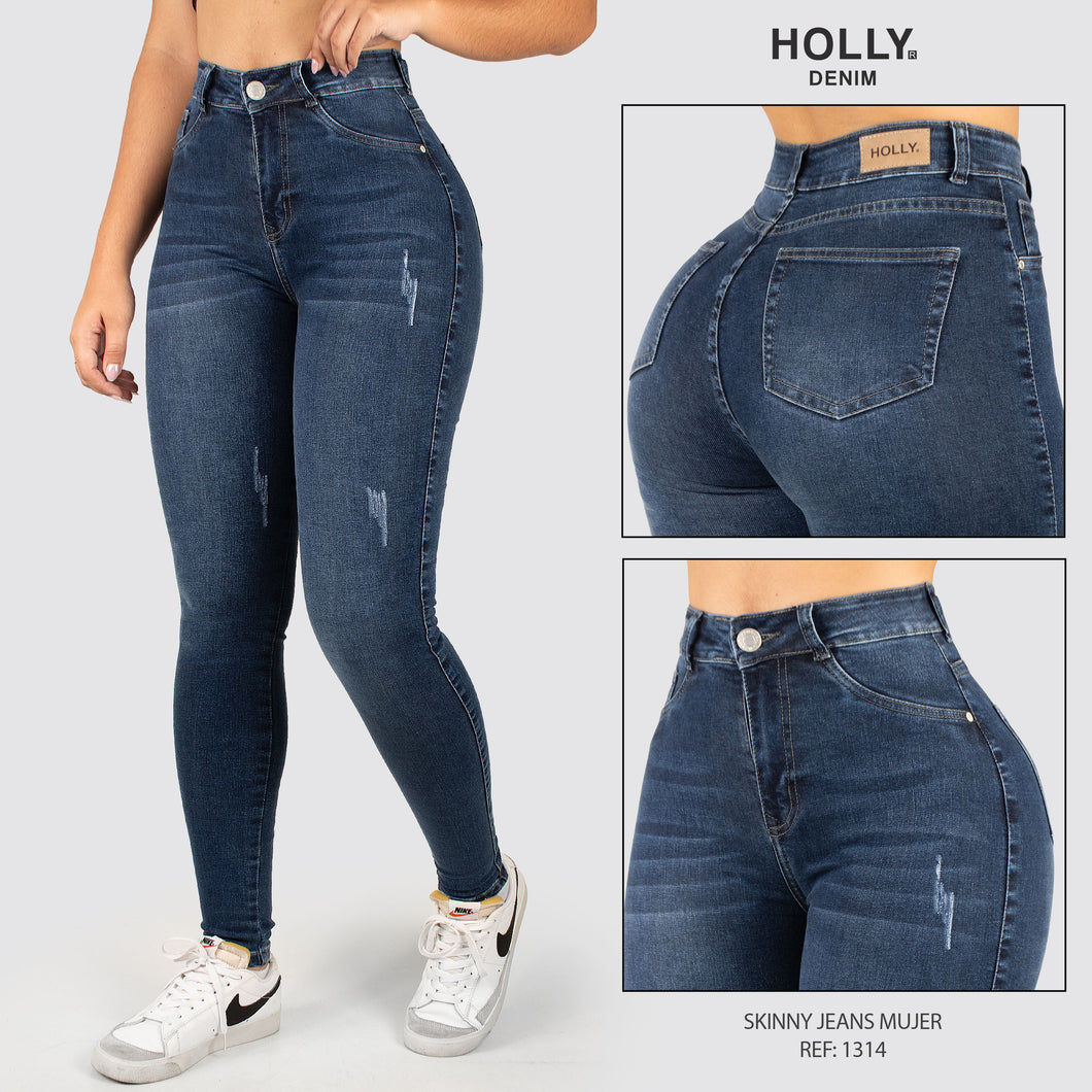JEANS SKINNY TIRO ALTO MUJER 1314