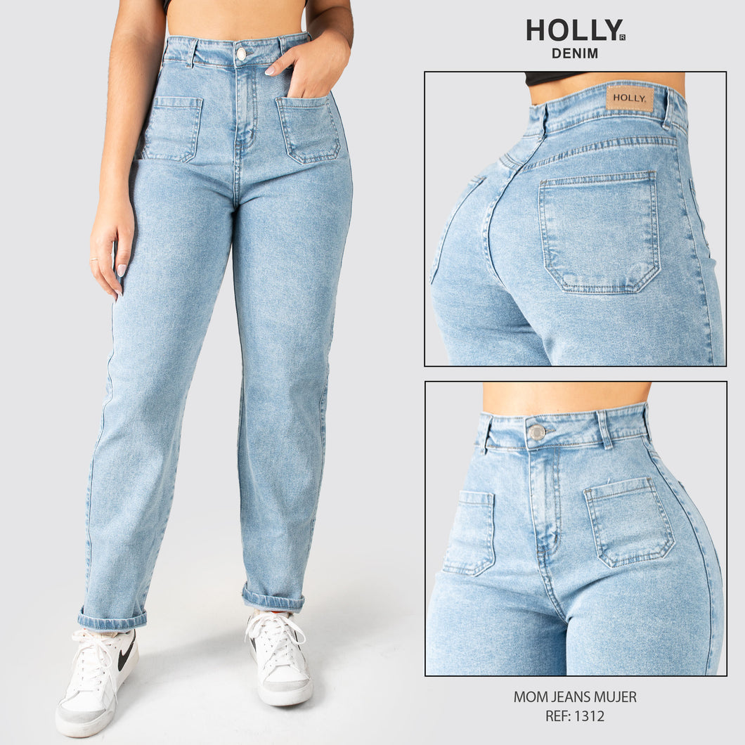 MOM JEANS TIRO ALTO MUJER 1312
