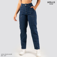 Cargar imagen en el visor de la galería, MOM JEANS TIRO ALTO MUJER 1297
