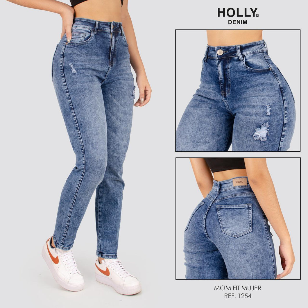 MOM JEANS TIRO ALTO MUJER 1254
